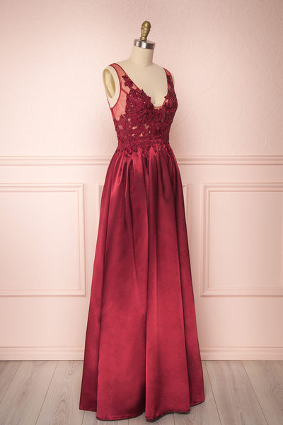 Mayla Burgundy | Silky Gown