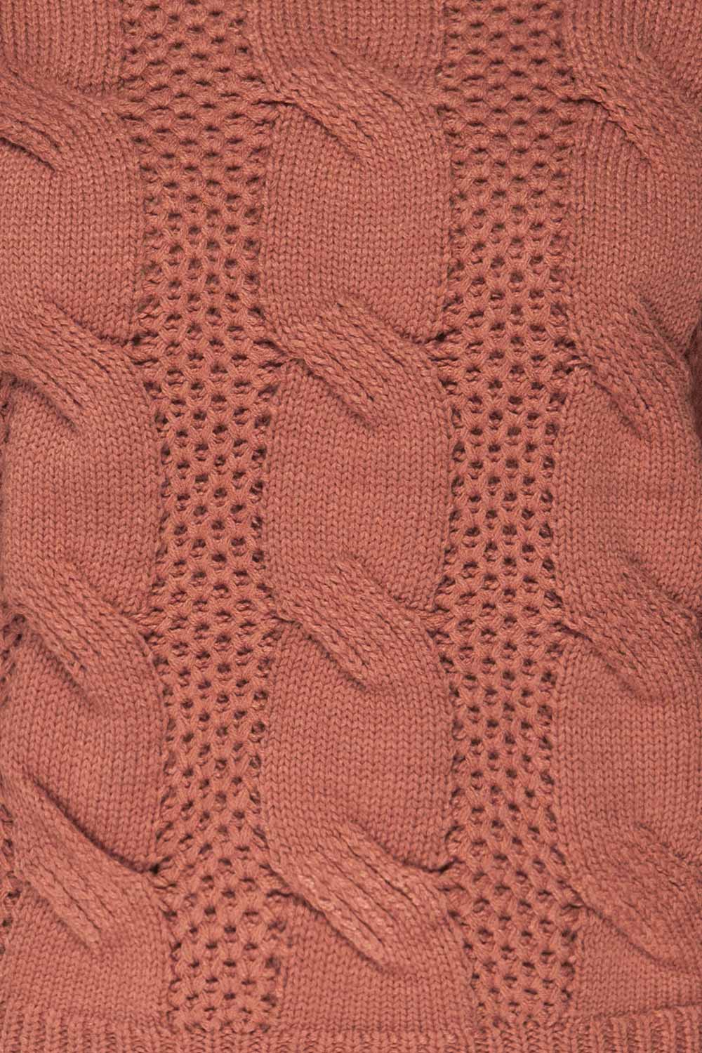 Mazowiecki Pink Cropped Knit Sweater | La petite garçonne fabric 