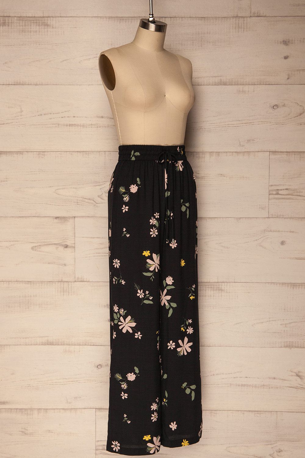 Medulin Pink & Black Floral Wide Leg Pants | La Petite Garçonne 4