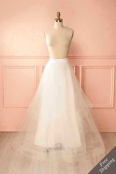 Meena White Tulle Maxi Bridal Skirt | Boudoir 1861 1