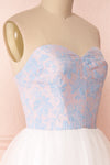 Melda Rose White & Pink Tulle Bustier Dress | Boutique 1861 side close-up
