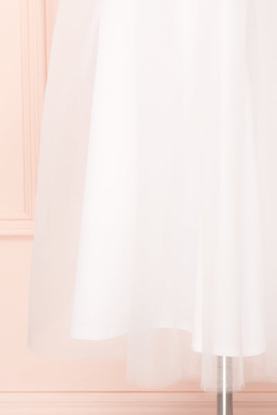 Melda Rose White & Pink Tulle Bustier Dress | Boutique 1861 bottom close-up