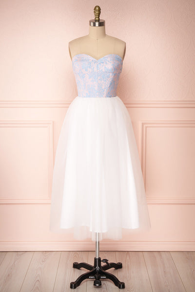 Melda Rose White & Pink Tulle Bustier Dress | Boutique 1861