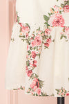 Melika White Floral 3/4 Sleeve Short Dress | Boutique 1861 skirt