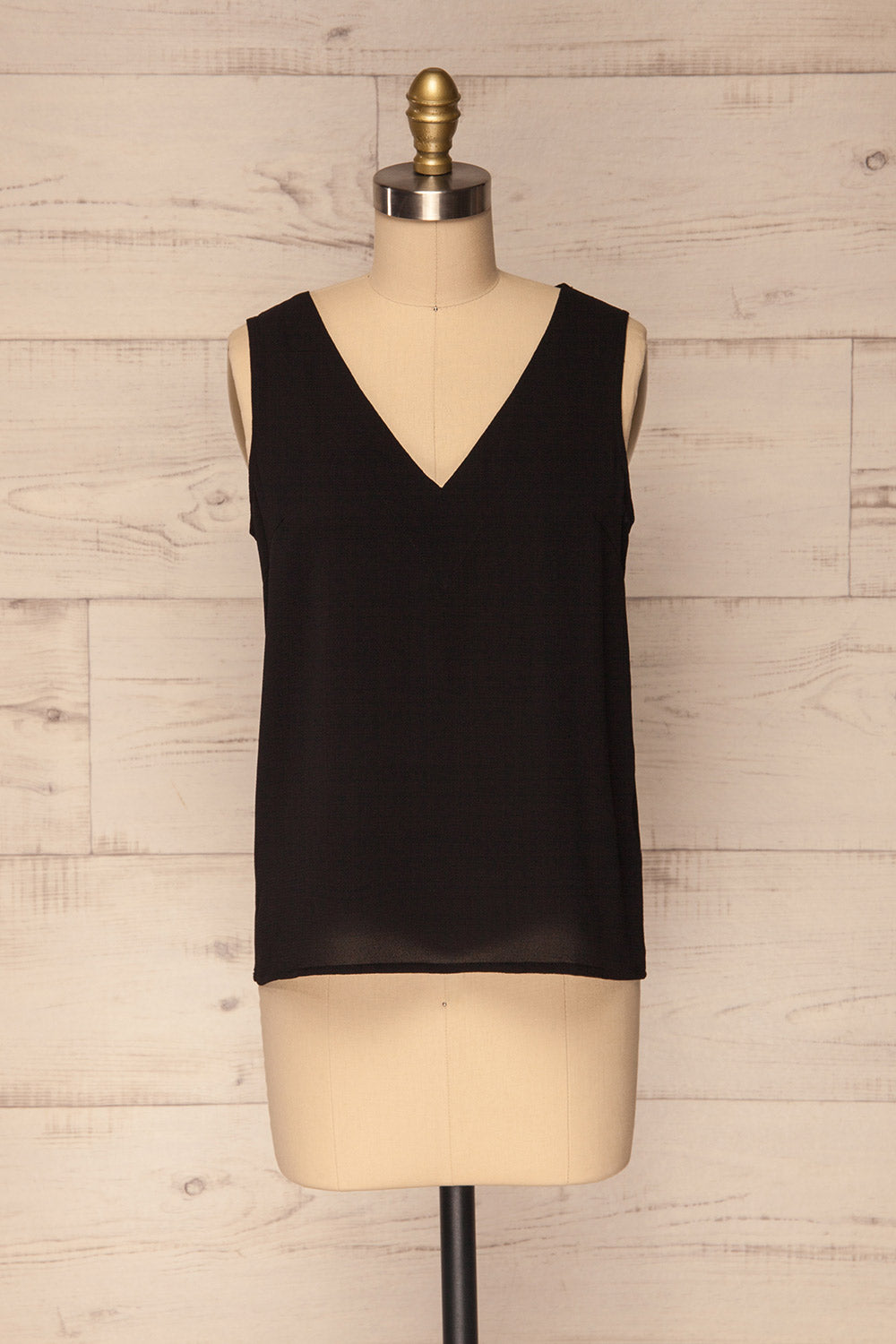 Melissia Black V-Neck Camisole | La Petite Garçonne 1