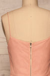 Melliena Peach Midi Dress w/ Side Slits | La petite garçonne back close-up