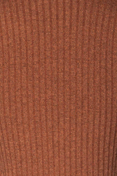 Melliar Mocha Orange Long Sleeved Ribbed Crop Top | La Petite Garçonne 8