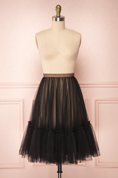 Mendoza Black Tulle Circle Skirt with Taupe Lining | Boutique 1861 1