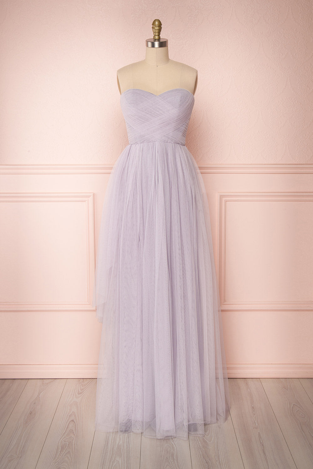 Meole Haze Lilac Tulle A-Line Bustier Dress