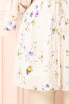 Mercy Beige 3/4 Sleeve V-Neck Floral Romper | Boutique 1861 bottom