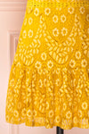 Merewin Yellow Short Sleeved Lace Dress | Boutique 1861 skirt