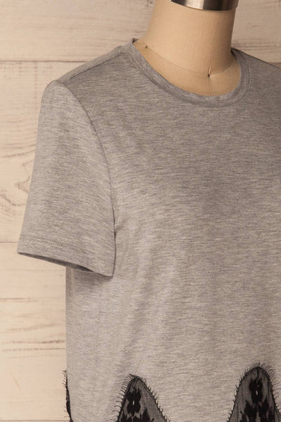 Mespelare Grey & Black T-Shirt with Lace | La Petite Garçonne 4
