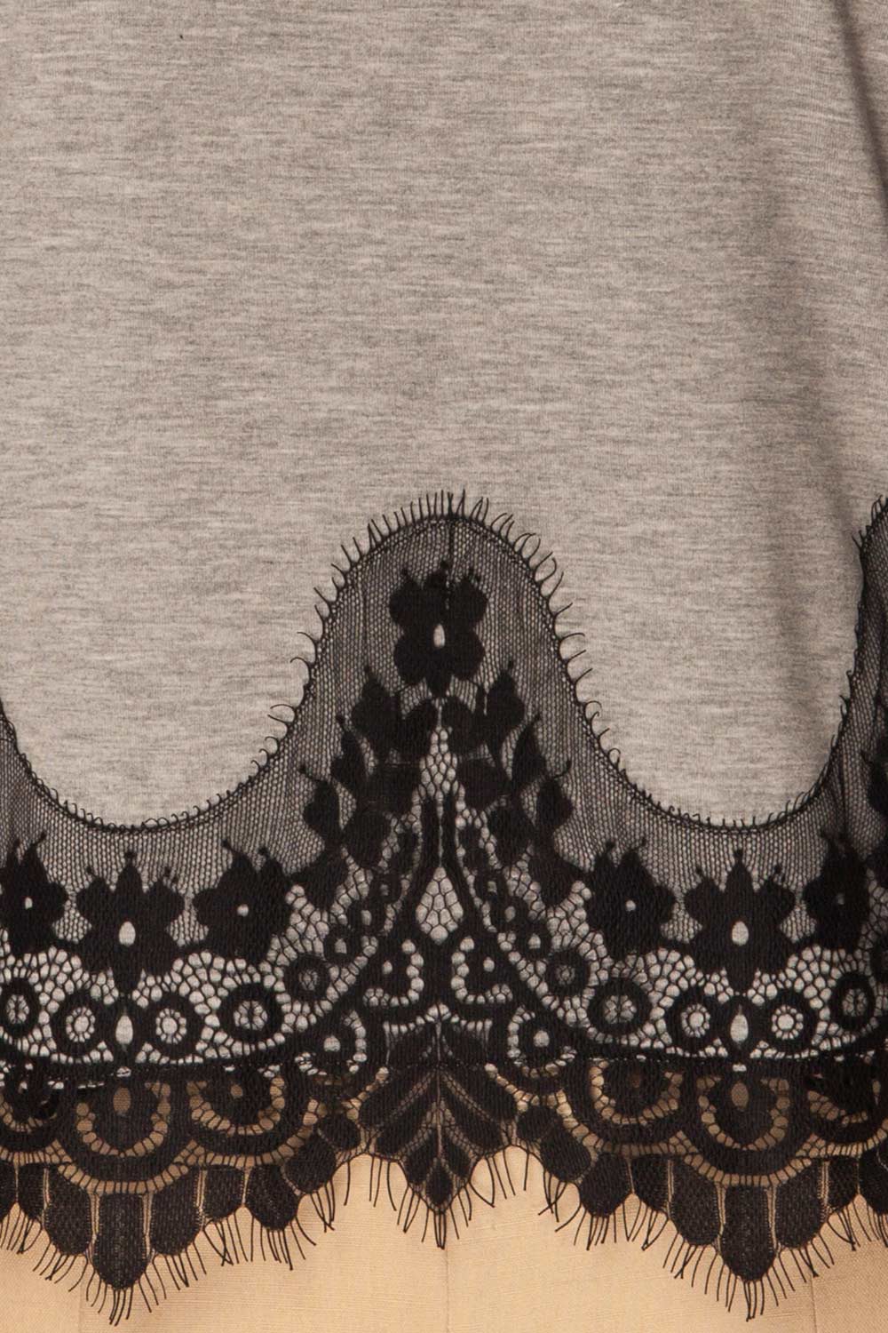 Mespelare Grey & Black T-Shirt with Lace | La Petite Garçonne 8