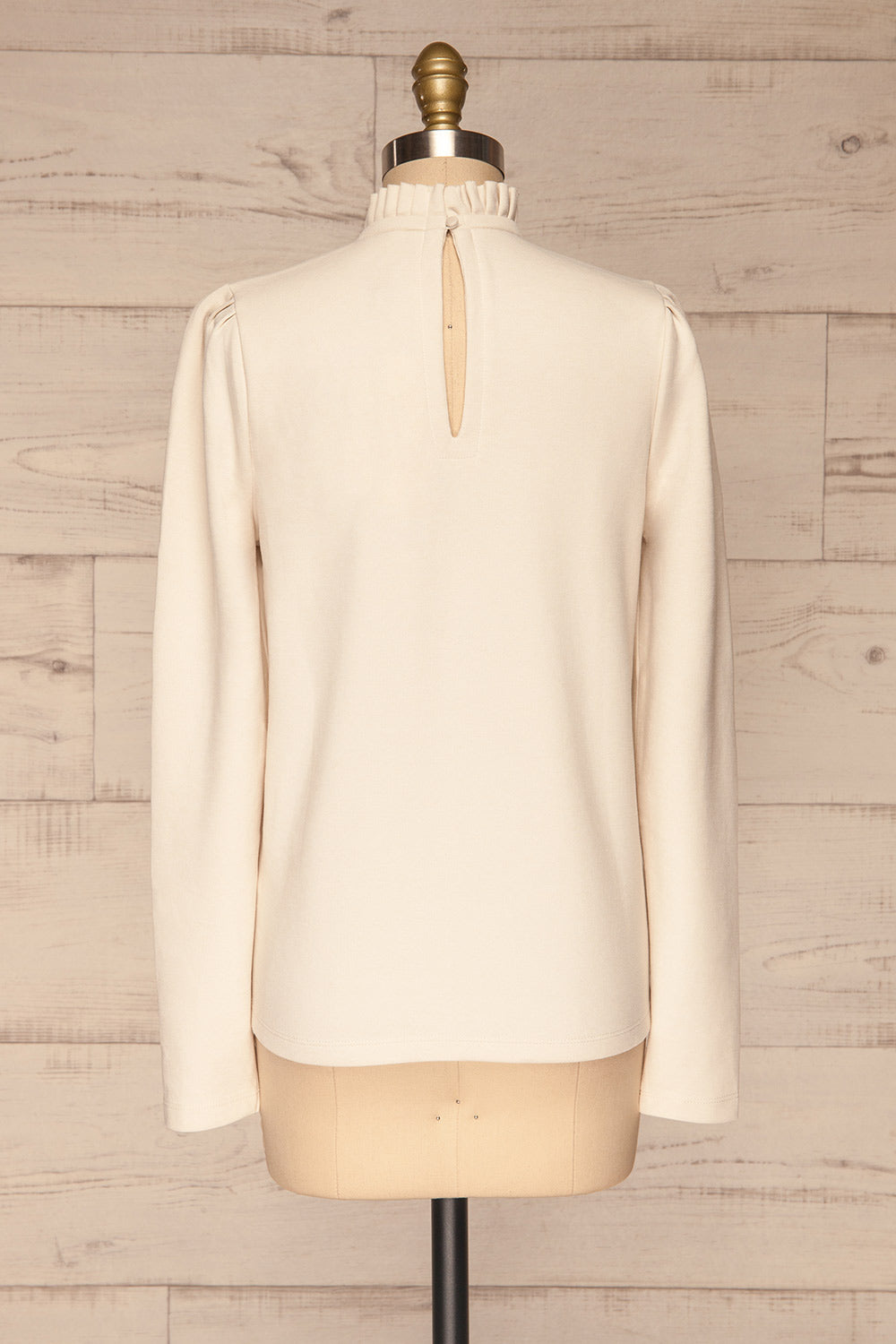 Methon Chalk White Mock Neck Top | Haut | La Petite Garçonne back view 