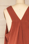 Miass Rust Sleeveless Button-Up Jumpsuit  | La petite garçonne back close-up