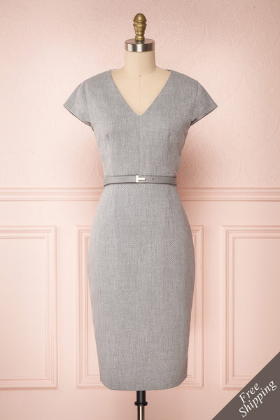 Michad Grey Fitted Ted Baker Cocktail Dress | Boutique 1861