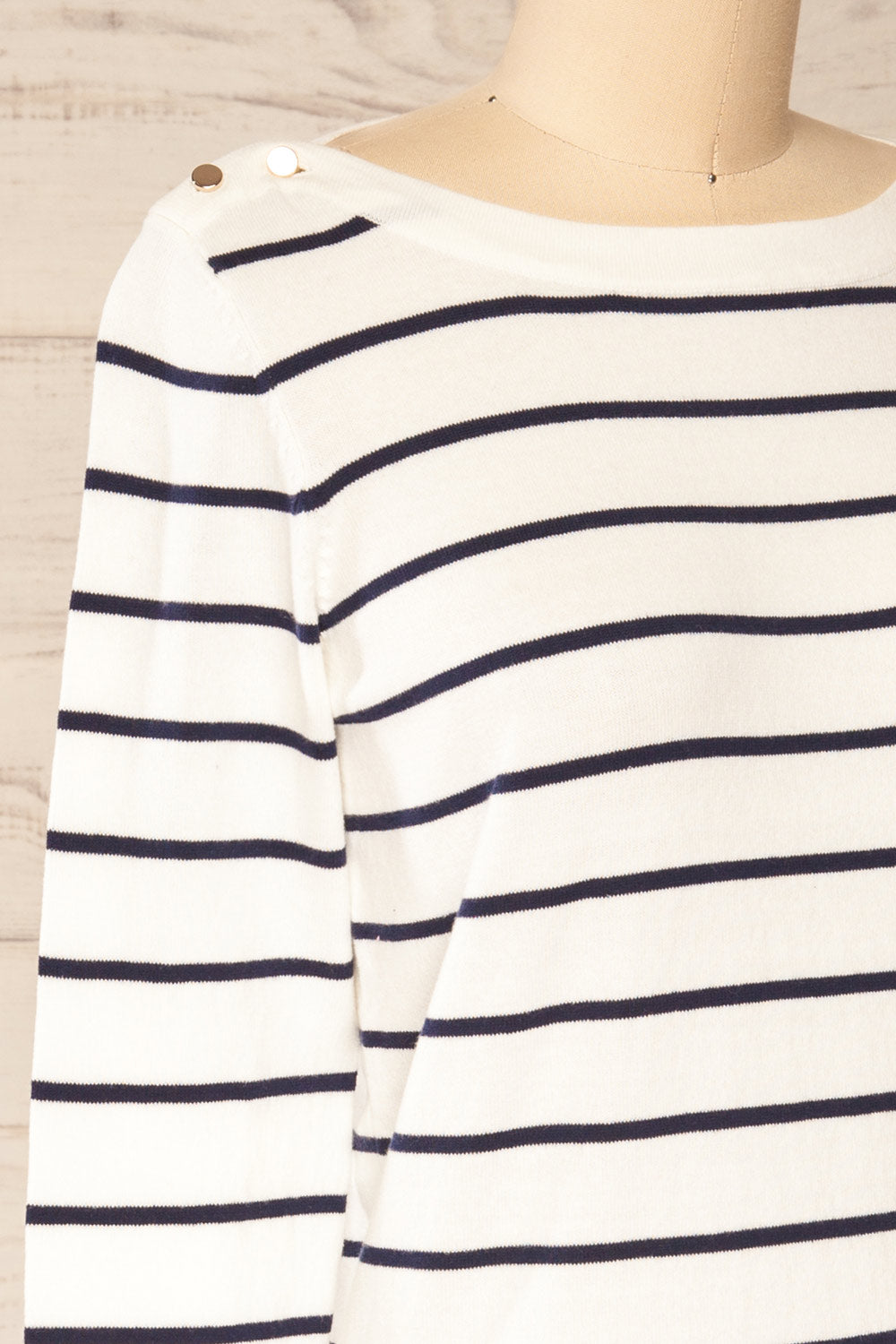 Middlesbrough Striped Long Sleeve Top | La petite garçonne  side close-up