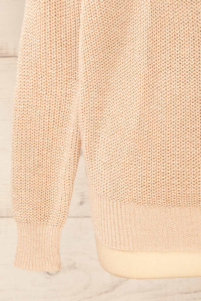 Miechow Tan V-Neck Knitted Sweater | La petite garçonne bottom