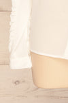 Migdalia White Chiffon Shirt with Ruffles | La Petite Garçonne bottom close-up
