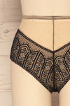Miha Black Lace & Mesh High Waisted Panty | La Petite Garçonne front close-up