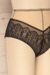 Miha Black Lace & Mesh High Waisted Panty | La Petite Garçonne side close-up
