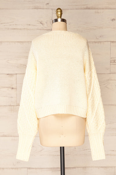 Miirsk Ivory Knit Sweater with Pompoms | La petite garçonne back view