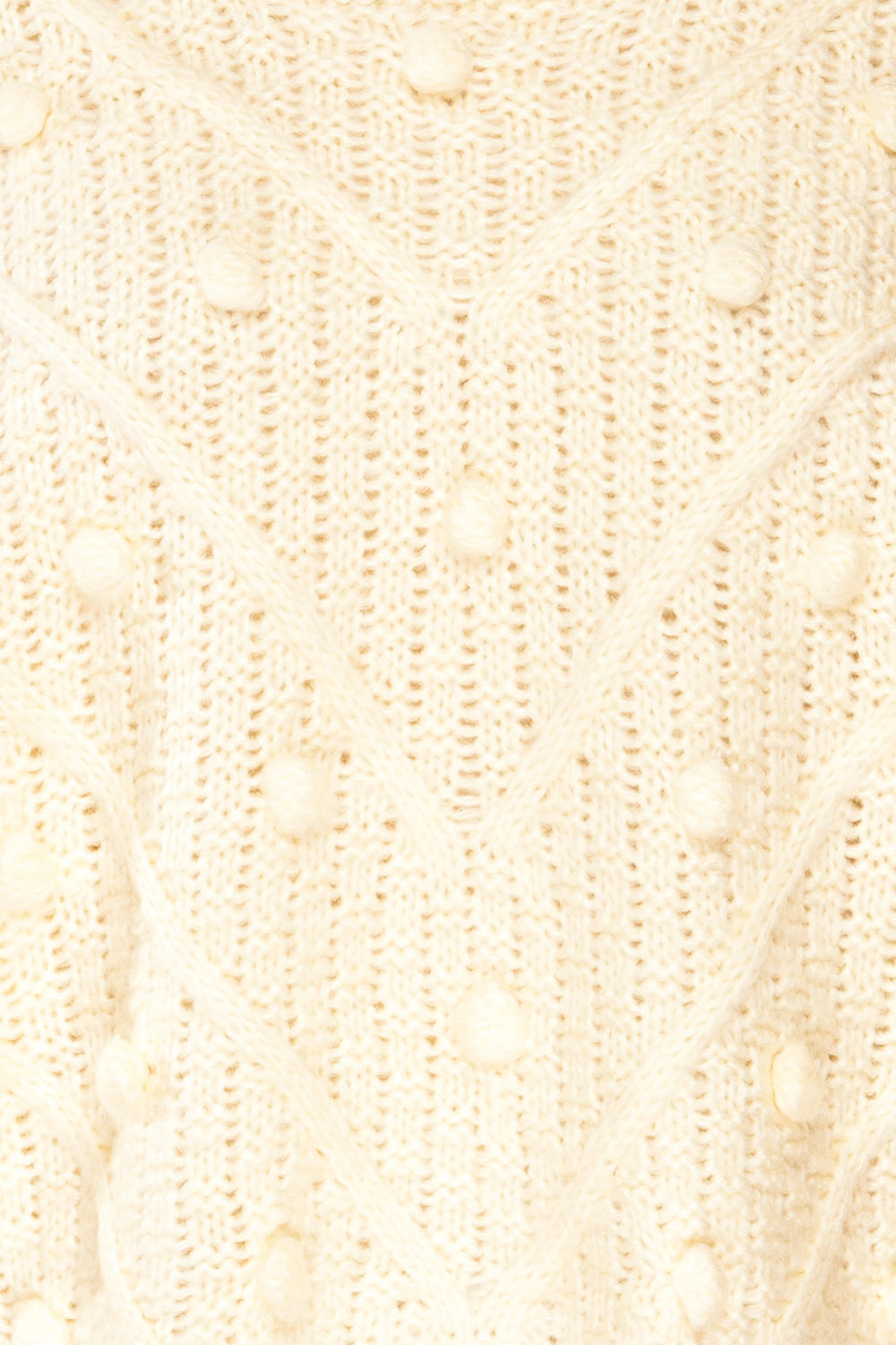 Miirsk Ivory Knit Sweater with Pompoms | La petite garçonne fabric 