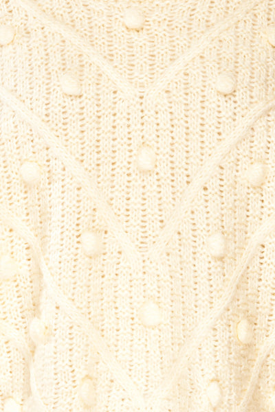 Miirsk Ivory Knit Sweater with Pompoms | La petite garçonne fabric