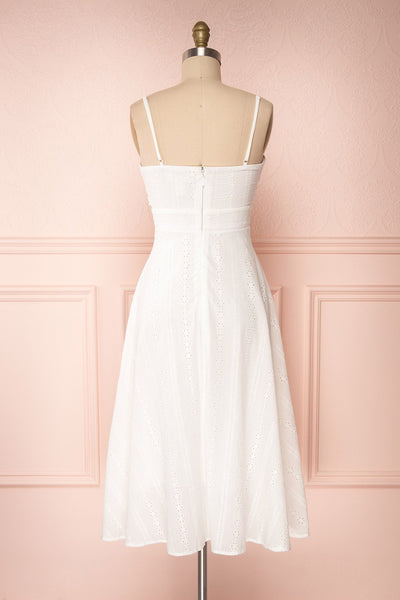Mikolajki White Lace A-Line Midi Dress back view | Boutique 1861
