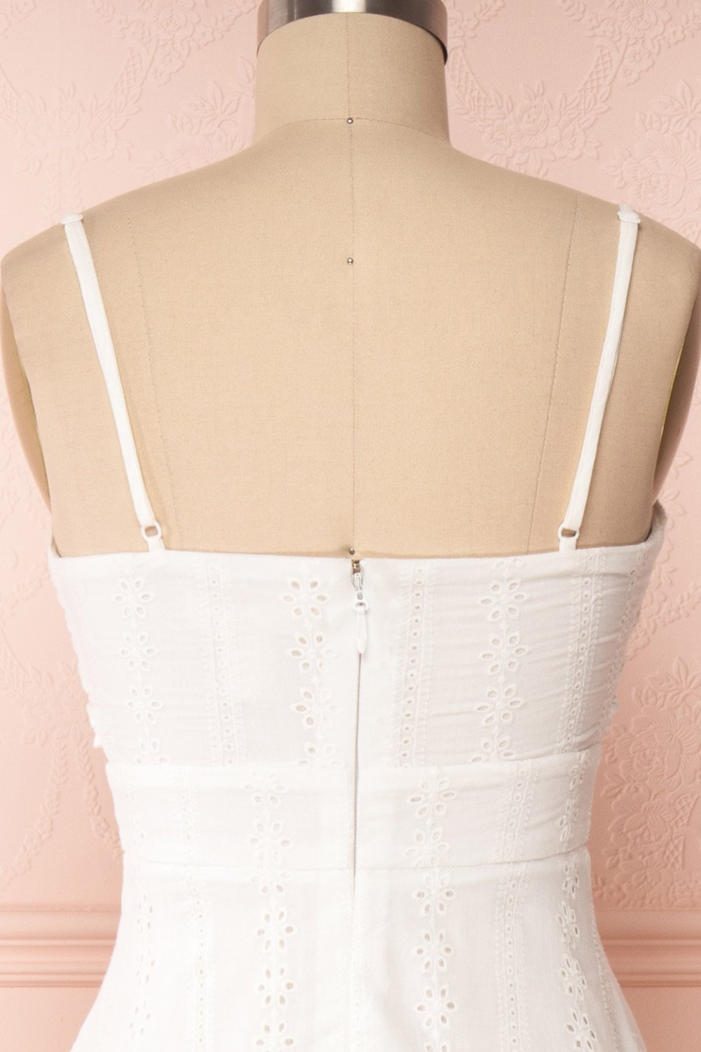 Mikolajki White Lace A-Line Midi Dress back close up | Boutique 1861