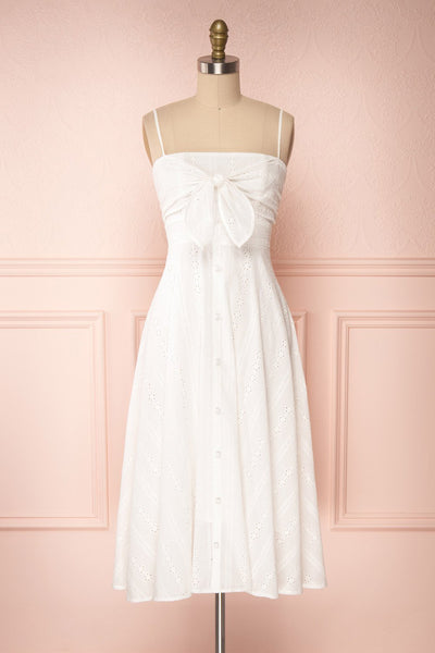 Mikolajki White Lace A-Line Midi Dress | Boutique 1861