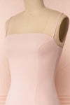 Milena Blush Light Pink Mermaid Maxi Dress | Boudoir 1861 side close-up