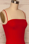 Milena Red Mermaid Gown | Robe side close up | La Petite Garçonne Chpt. 2