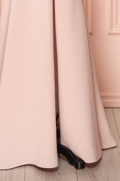 Milena Blush Light Pink Mermaid Maxi Dress | Boudoir 1861 side bottom