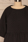 Millam Black Quilted Puffy Sleeve Dress | La petite garçonne front close up