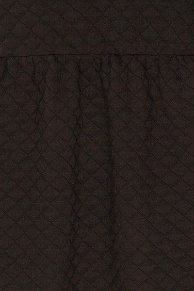 Millam Black Quilted Puffy Sleeve Dress | La petite garçonne fabric