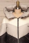 Milvina Black & White Coat | Manteau front close up | La Petite Garçonne