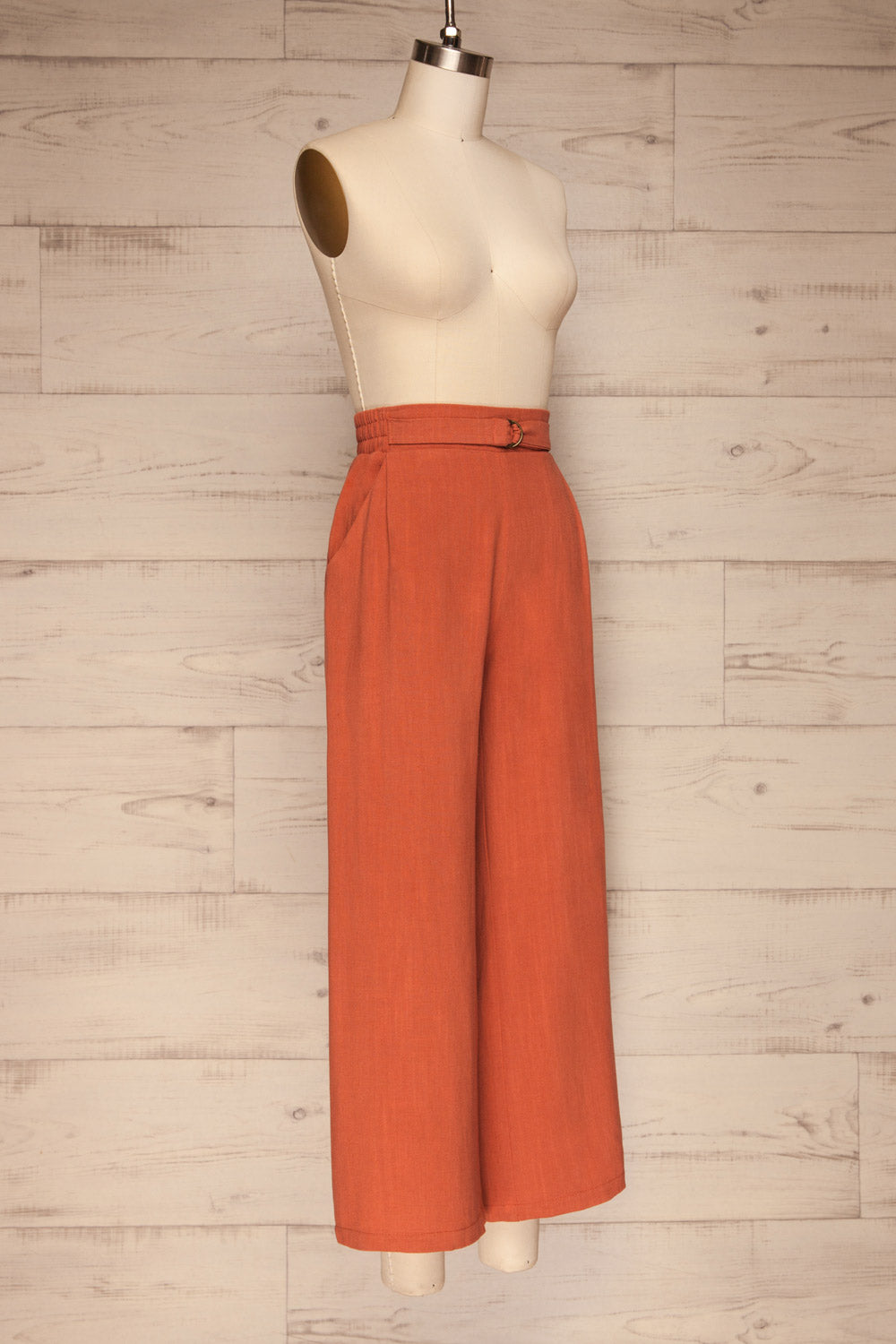 Mimi Palazzo Rust Orange Wide Leg Pants | La petite garçonne side view