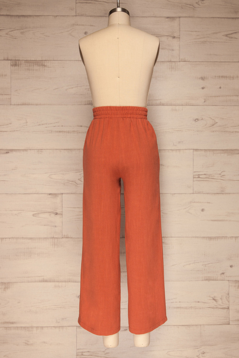 Mimi Palazzo Rust Orange Wide Leg Pants | La petite garçonne back view