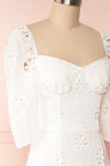 Mirabella White Off-Shoulder Maxi Dress side close up | Boudoir 1861