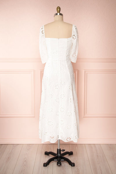 Mirabella White Off-Shoulder Maxi Dress back view | Boudoir 1861