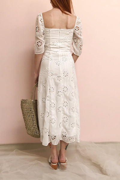Mirabella White Off-Shoulder Maxi Dress | Boudoir 1861 model back