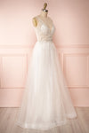 Mireille White Tulle & Crystal Gown | Robe side view | Boudoir 1861