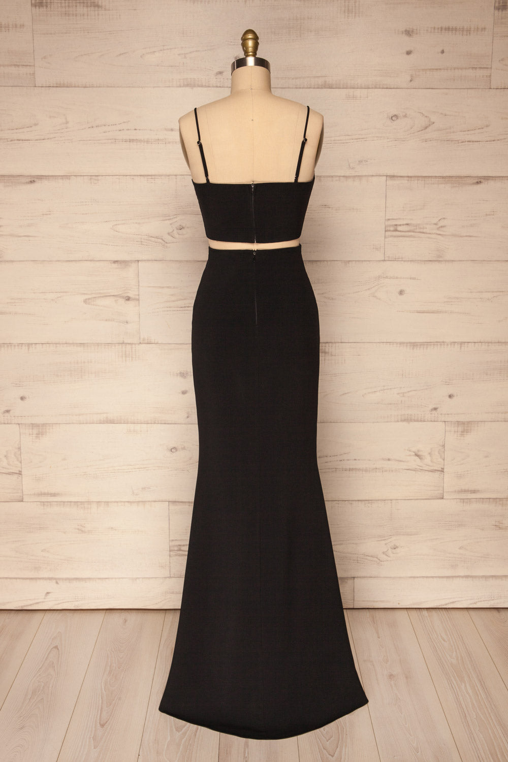 Mirissa Black Top and Skirt Prom Set | Boutique 1861 back view