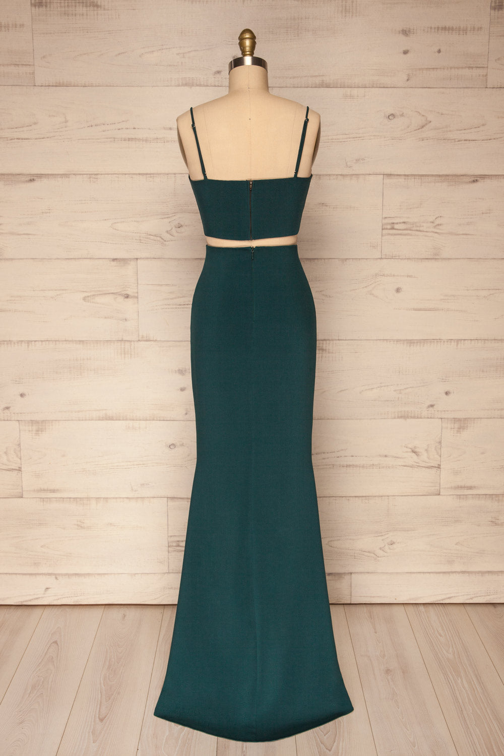 Mirissa Emerald Top and Skirt Prom Set | Boutique 1861back view