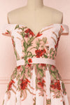 Misawa Blush Pink Floral A-Line Maxi Dress | Boutique 1861 front close-up
