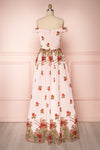 Misawa Blush Pink Floral A-Line Maxi Dress | Boutique 1861 back view