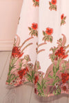Misawa Blush Pink Floral A-Line Maxi Dress | Boutique 1861 bottom close-up