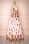 Misawa Blush Pink Floral A-Line Maxi Dress | Boutique 1861