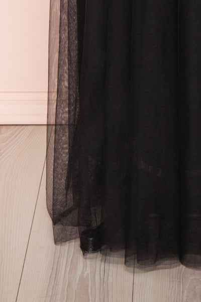 Miyawaka Noir Black Tulle Gown w/ Plunging Neckline | Boutique 1861